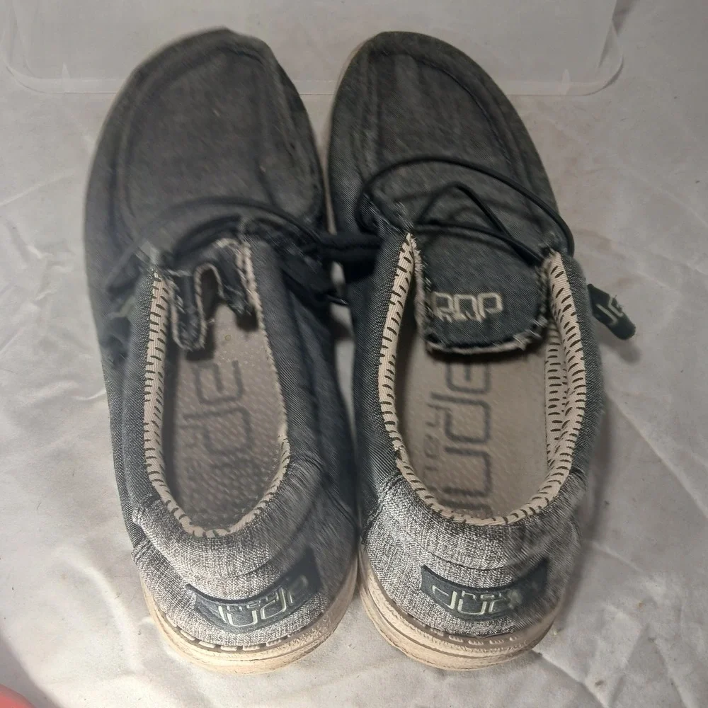 Hey Dude Wally Chambray Black Men's Shoes Loafers Size‎ 10